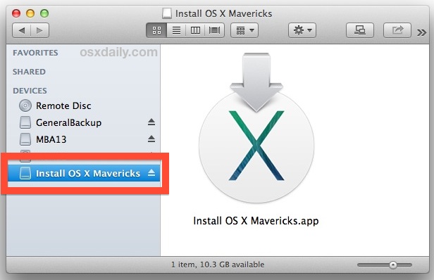 mavericks os x download for flash drive